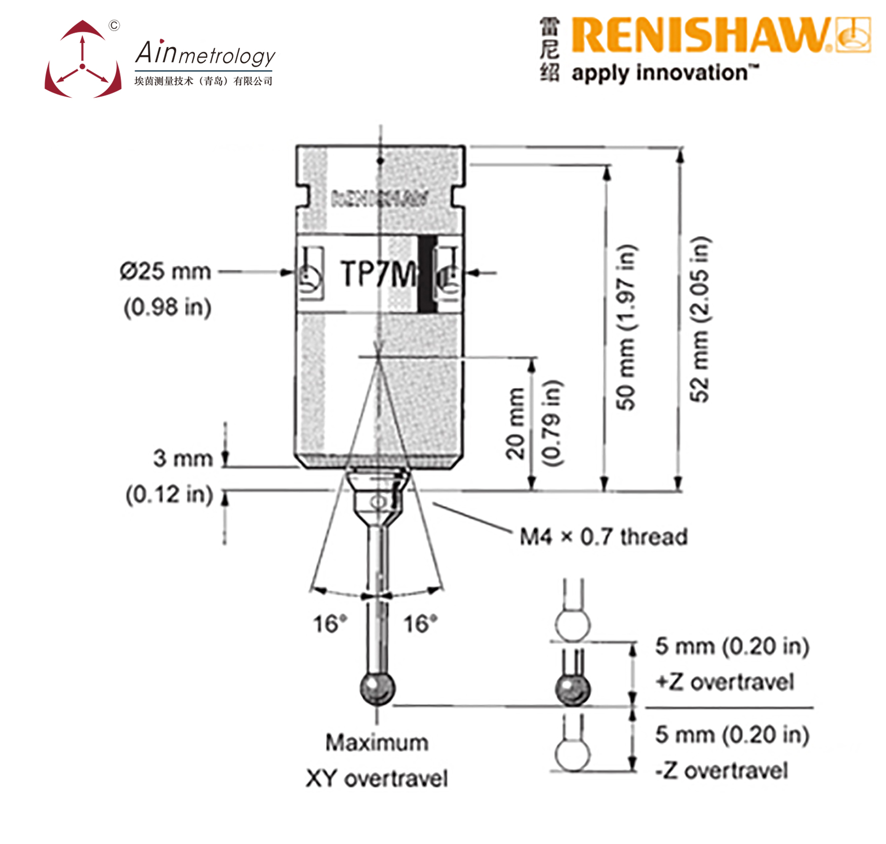  RENISHAW TP7M 高精度觸發(fā)測(cè)頭